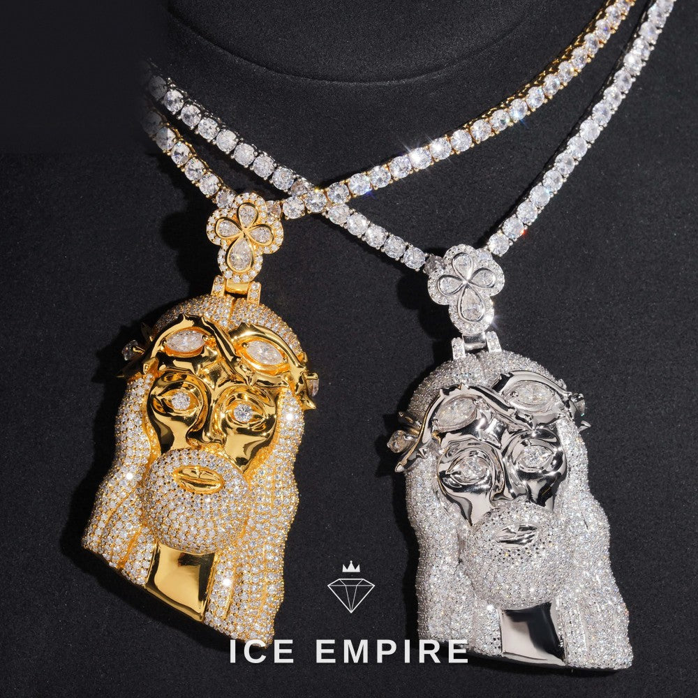 Iced Out Rose Gold Plated Moissanite Pendant