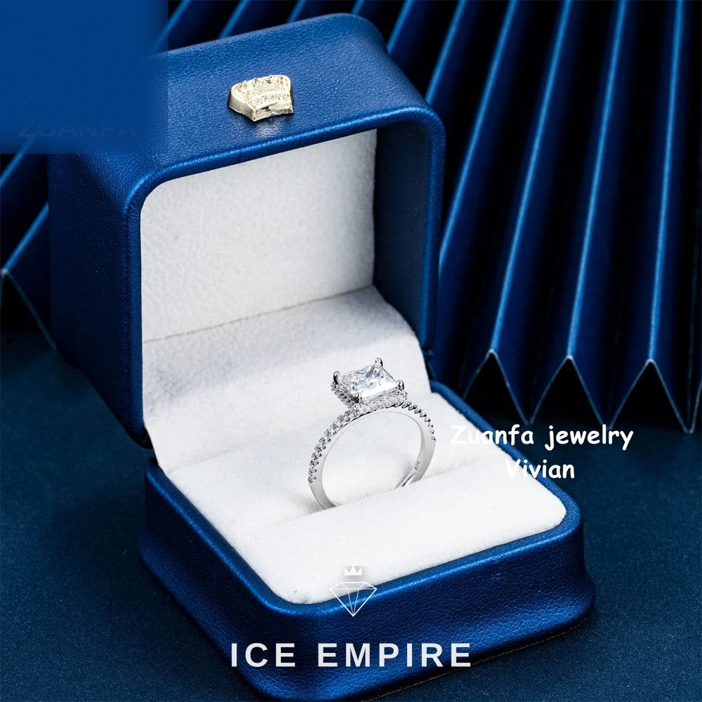 Iced Out 925 Silver Moissanite Ring