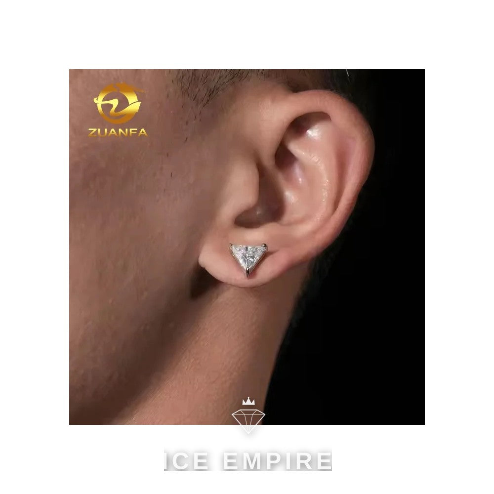 Iced Out 925 Silver Moissanite Earrings