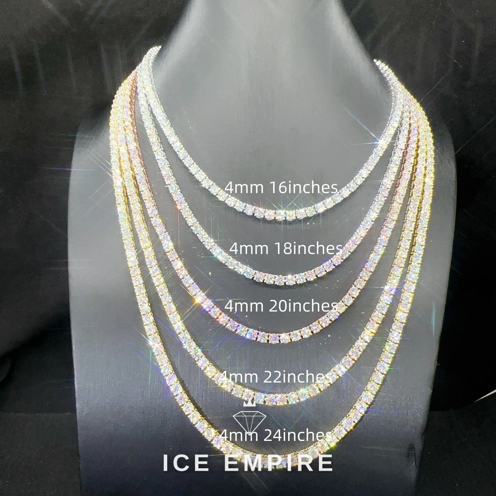 Iced Out Rose Gold Plated Moissanite Tennis Chain