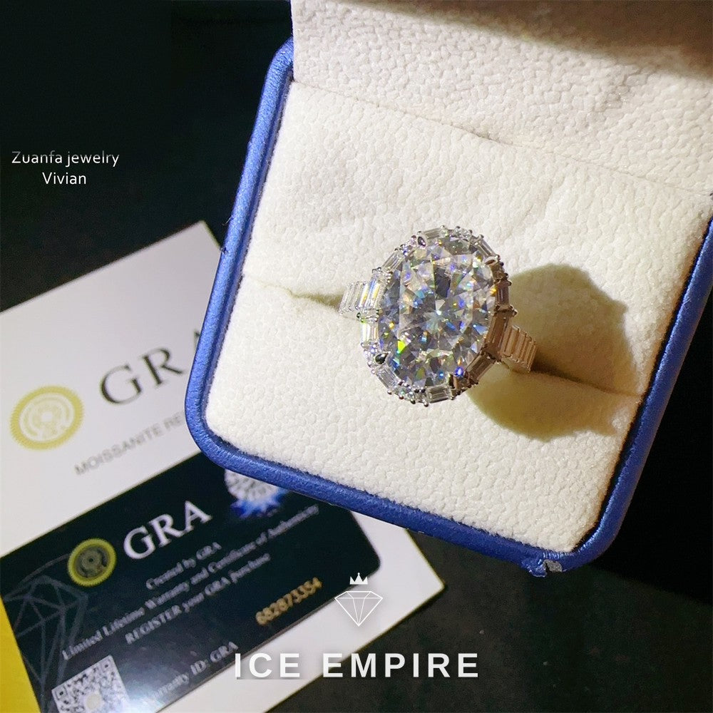 Iced Out 925 Silver Moissanite Ring