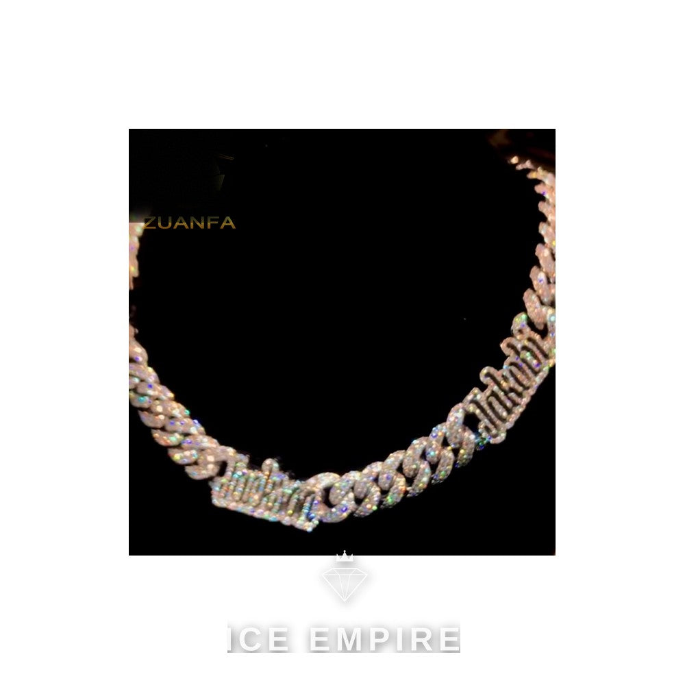 Iced Out Rose Gold Plated Moissanite Cuban Chain