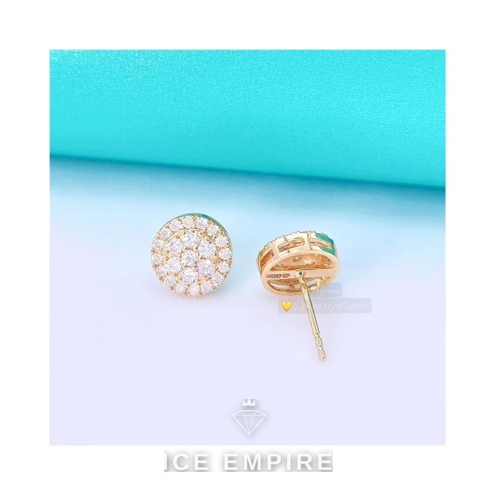 Iced Out 10K Gold Moissanite Earrings