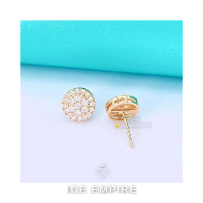 Iced Out 10K Gold Moissanite Earrings