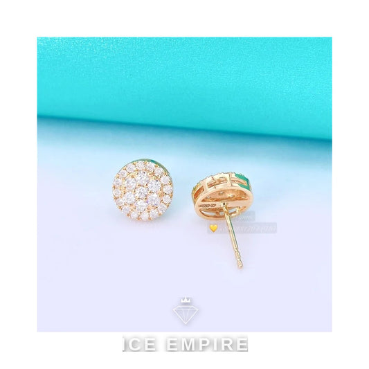 Iced Out 10K Gold Moissanite Earrings