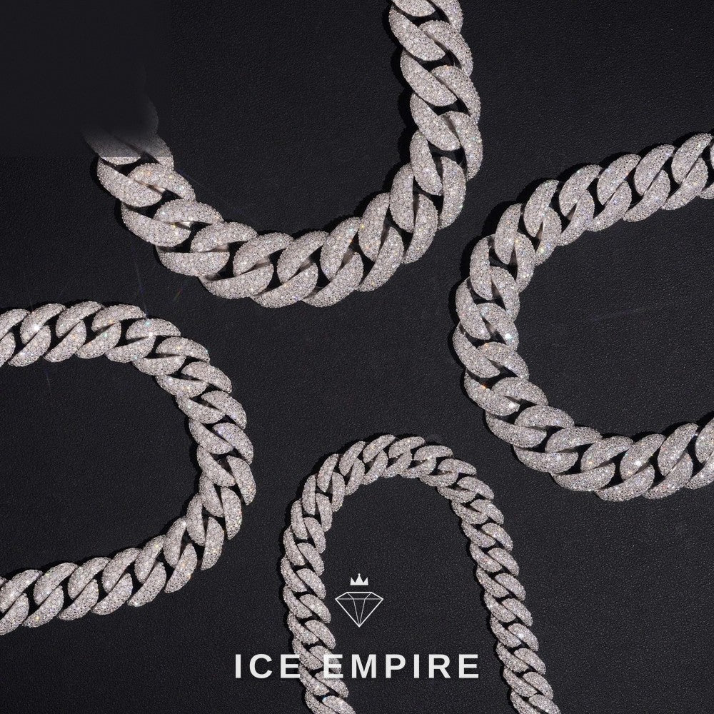 Iced Out Rose Gold Plated Moissanite Cuban Chain