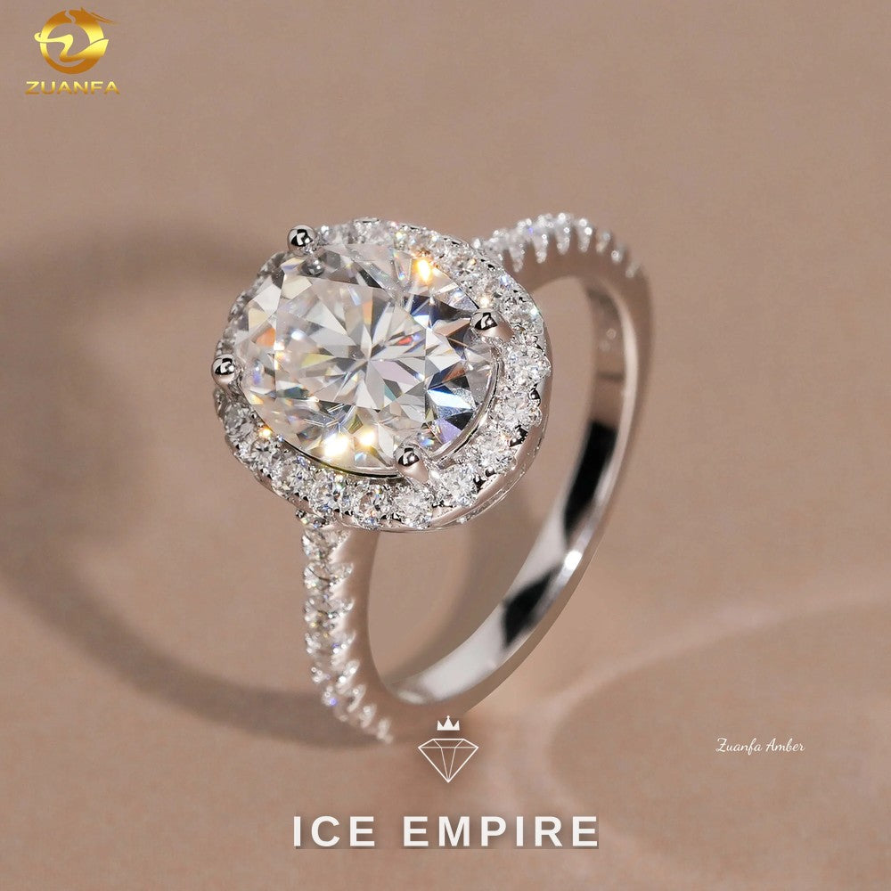 Iced Out Gold Plated Moissanite Wedding Band