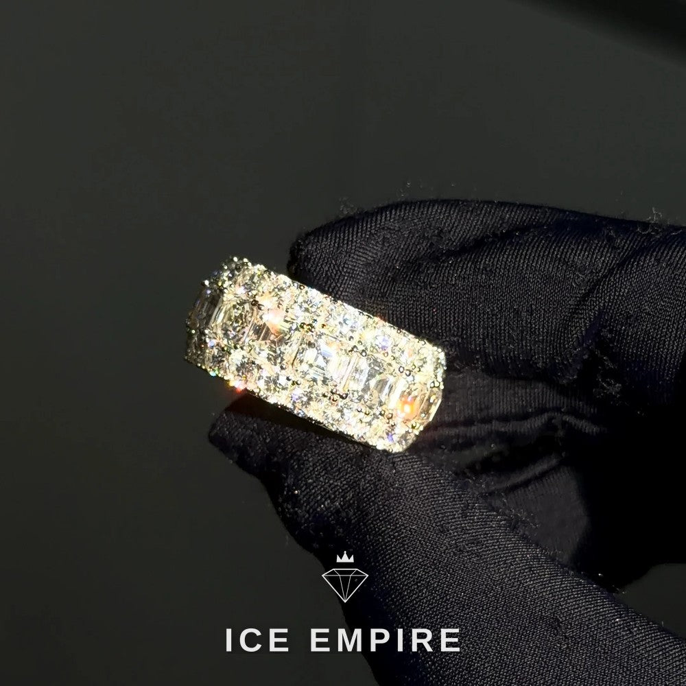 Iced Out 925 Silver Moissanite Hoop Earrings