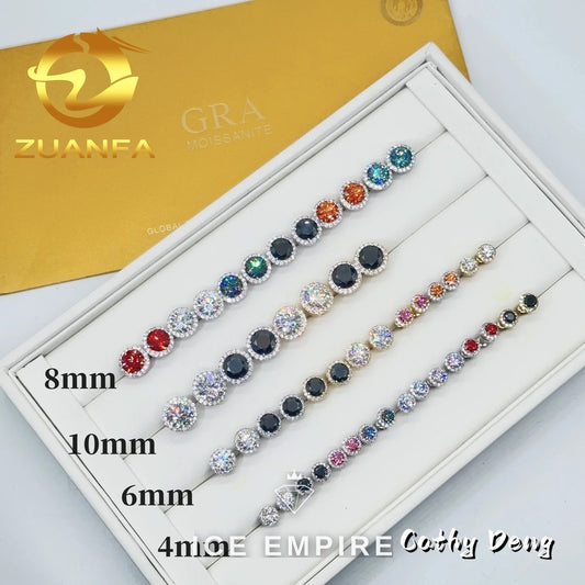 Iced Out 925 Silver Moissanite Stud Earrings