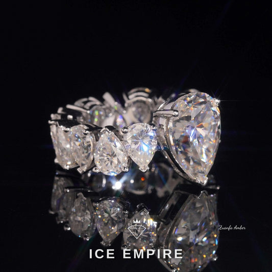Iced Out 14K Gold Lab Grown Diamond Wedding Band
