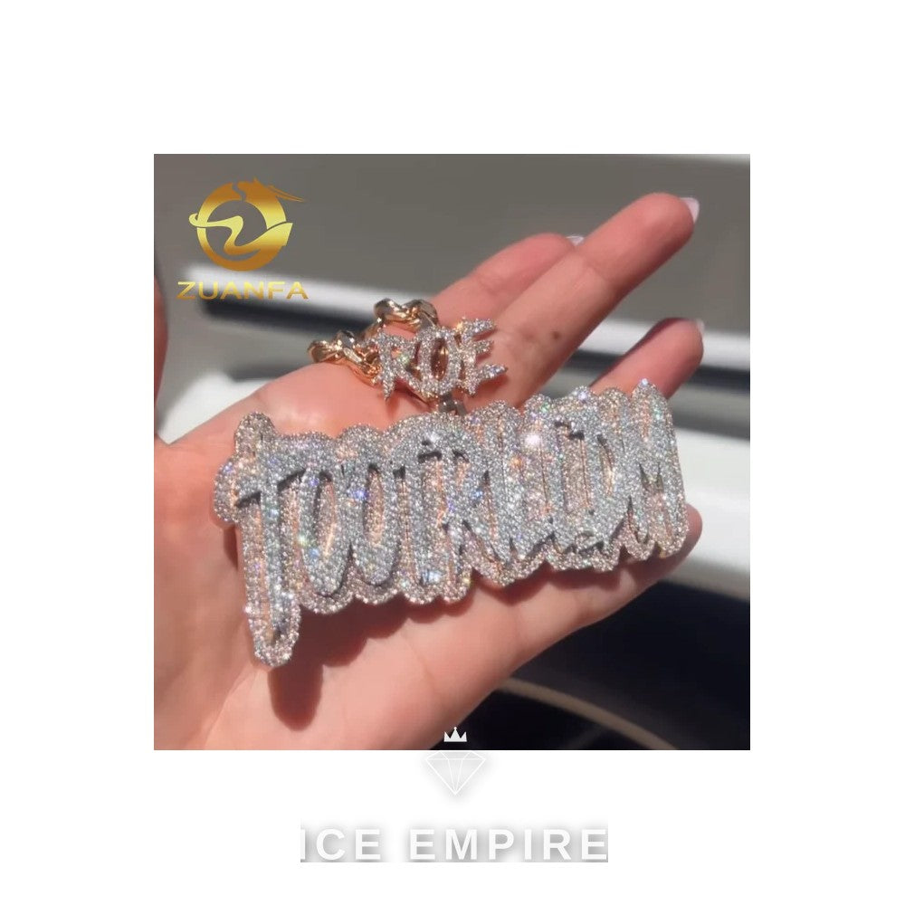 Iced Out Rose Gold Plated Moissanite Pendant