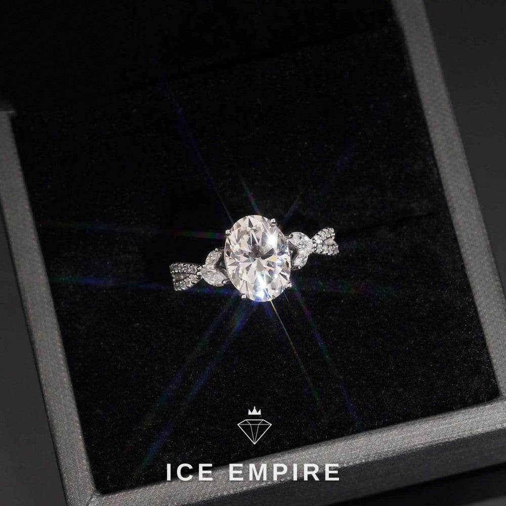 Iced Out Rose Gold Plated Moissanite Wedding Band