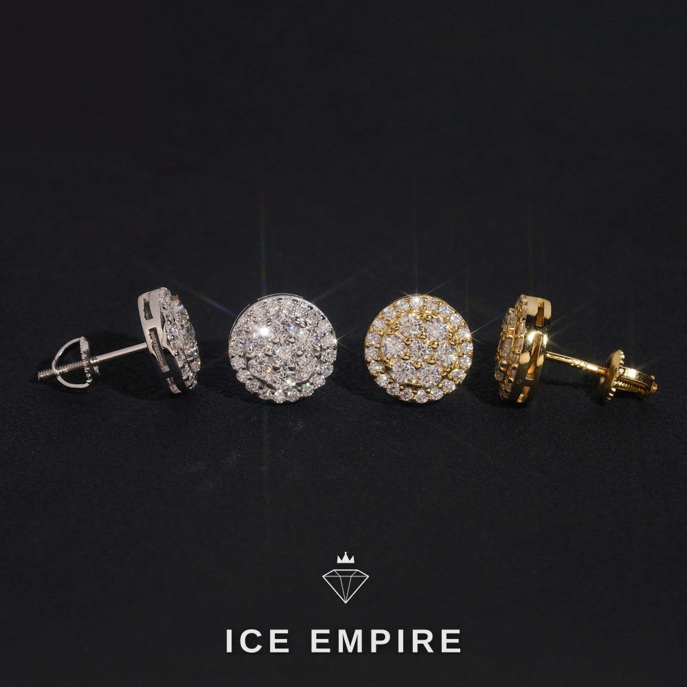 Iced Out Cluster 925 Silver Moissanite Earrings