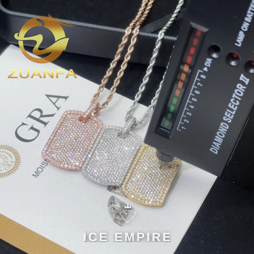 Iced Out Cross Rose Gold Plated Moissanite Rope Chain