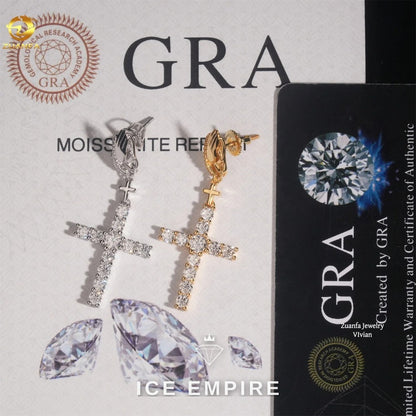 Iced Out 925 Silver Moissanite Earrings