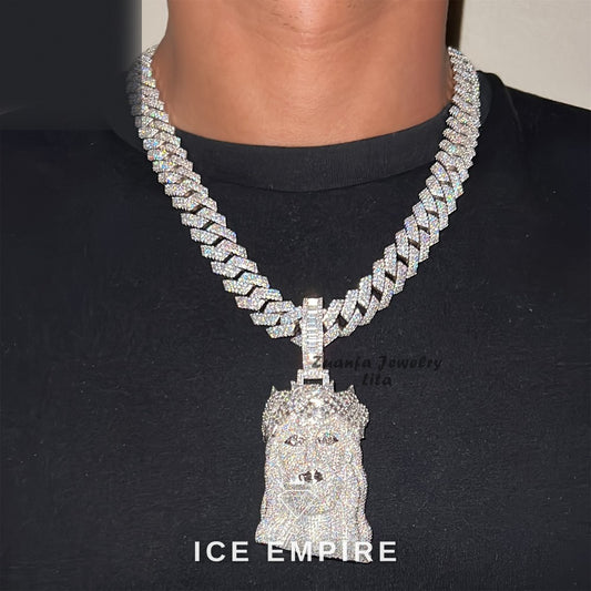 Iced Out 925 Silver Moissanite Pendant