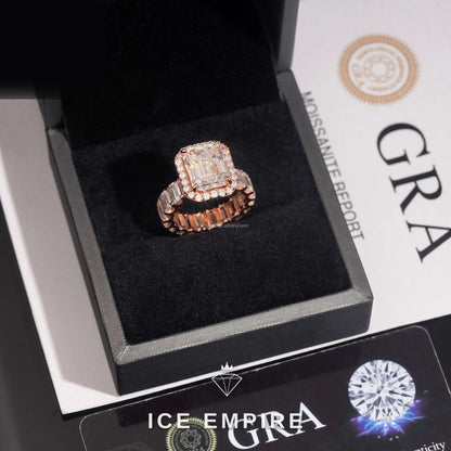 Iced Out 925 Silver Moissanite Engagement Ring