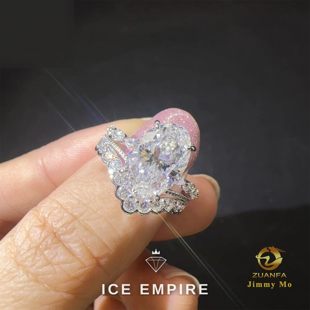 Iced Out 18K Gold Lab Grown Diamond Engagement Ring