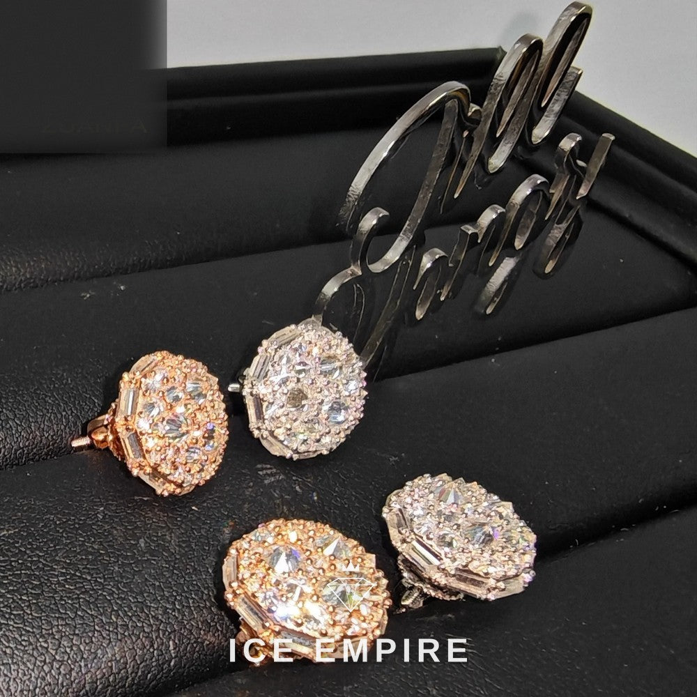 Iced Out Baguette 925 Silver Moissanite Earrings