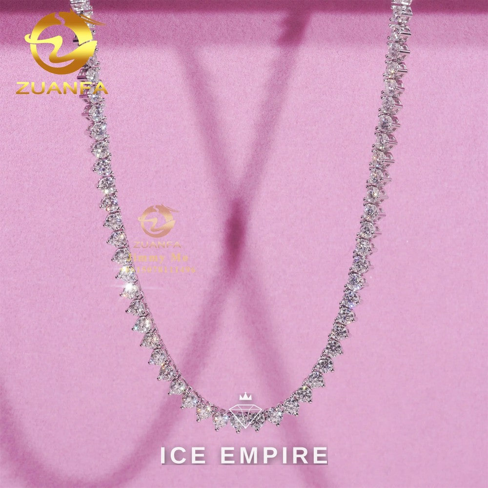 Iced Out Cluster Rose Gold Moissanite Cuban Chain