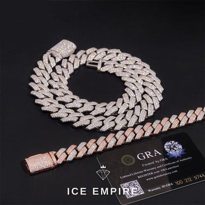 Iced Out Rose Gold Plated Moissanite Cuban Chain