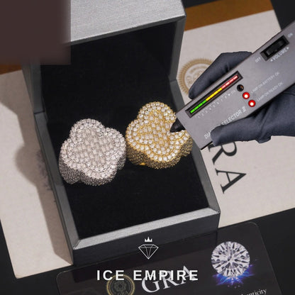 Iced Out Baguette Rose Gold Plated Moissanite Ring