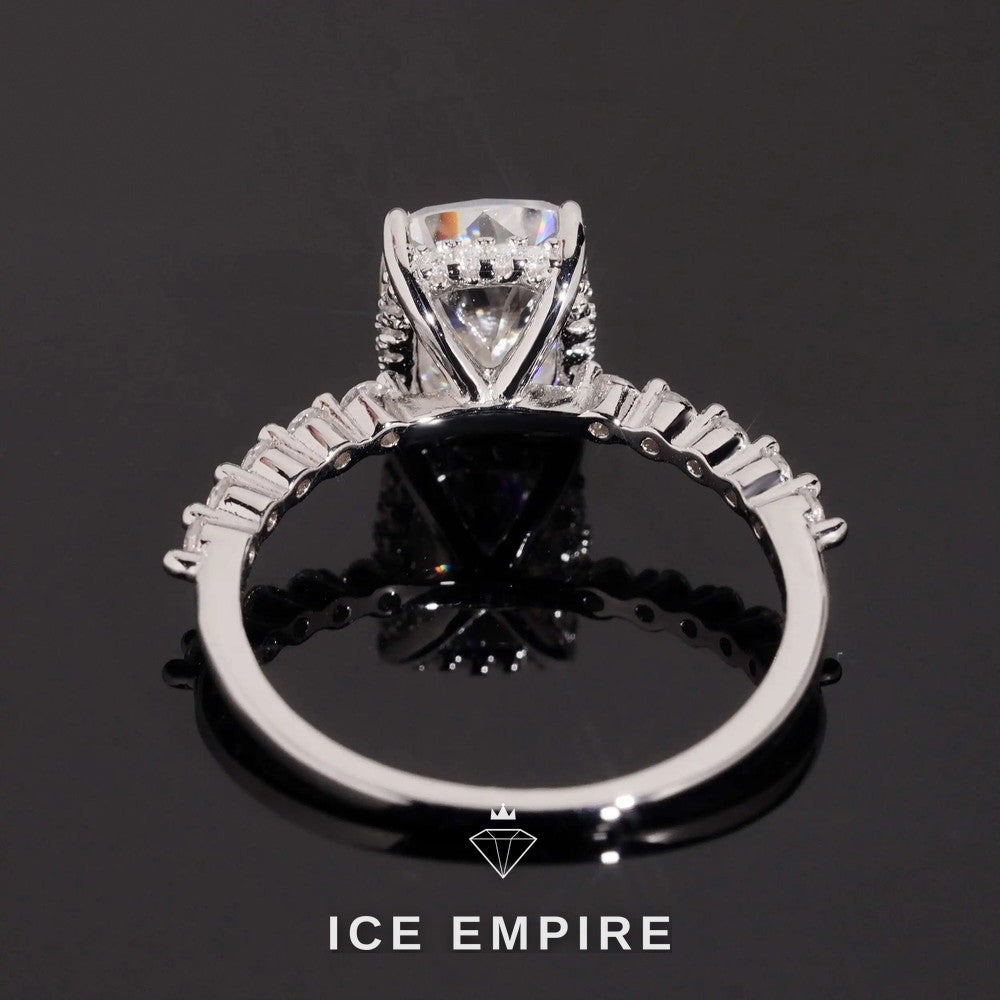 Iced Out Rose Gold Plated Moissanite Wedding Band