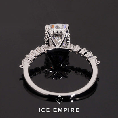 Iced Out Rose Gold Plated Moissanite Wedding Band