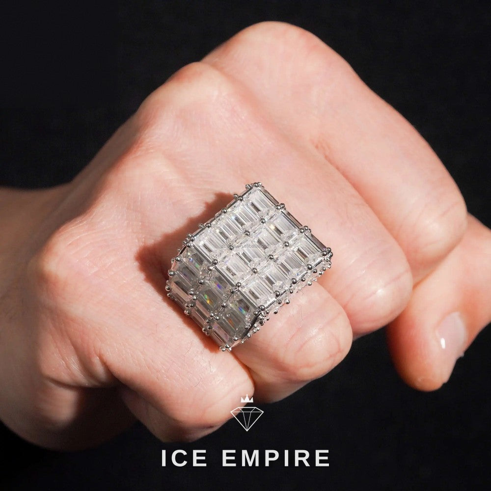 Iced Out 925 Silver Moissanite Ring