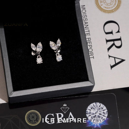 Iced Out 925 Silver Moissanite Earrings
