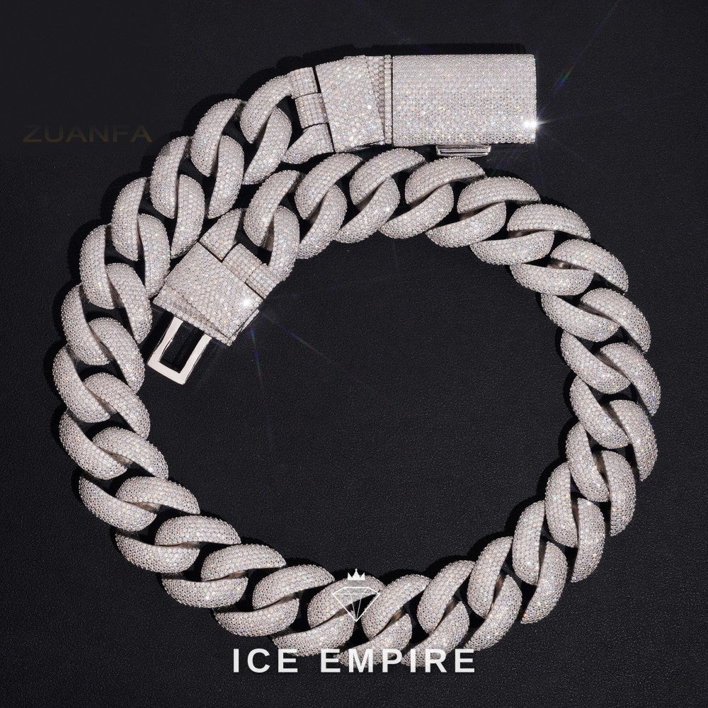 Iced Out Rose Gold Plated Moissanite Cuban Chain