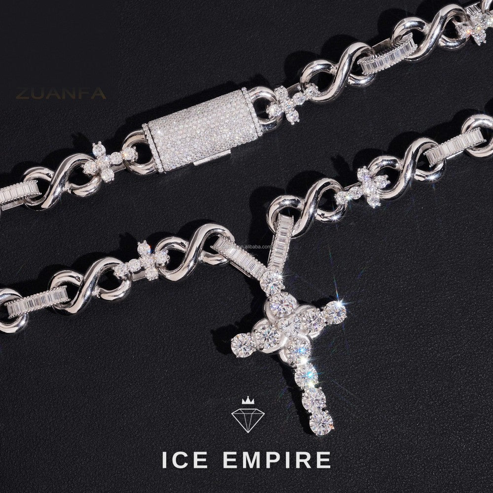 Iced Out Baguette Gold Plated Moissanite Pendant
