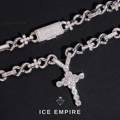 Iced Out Baguette Gold Plated Moissanite Pendant