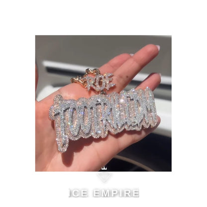 Iced Out Rose Gold Plated Moissanite Pendant