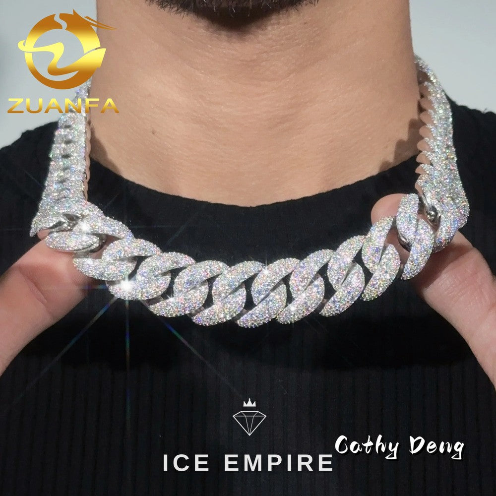Iced Out Rose Gold Plated Moissanite Cuban Chain