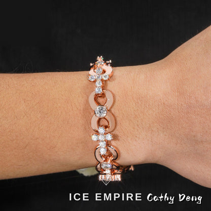 Iced Out Cross 925 Silver Moissanite Cuban Chain