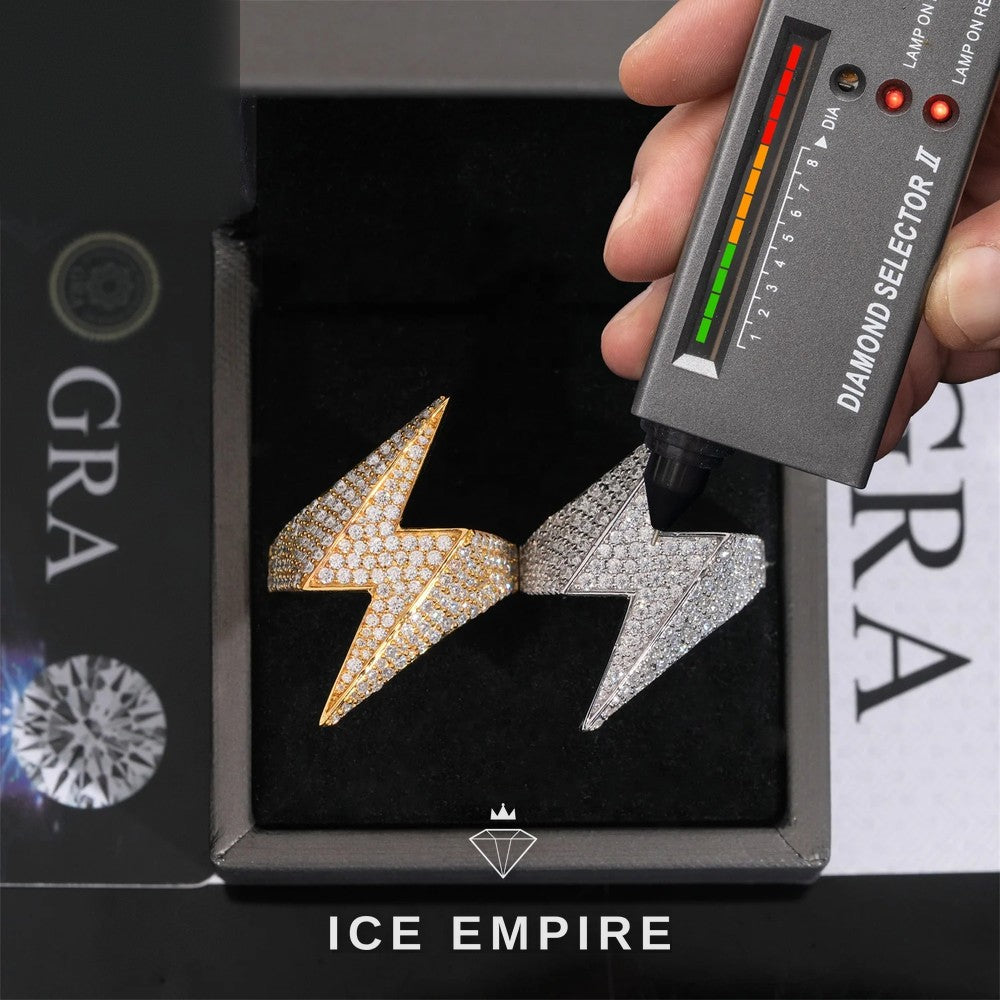 Iced Out 925 Silver Moissanite Ring