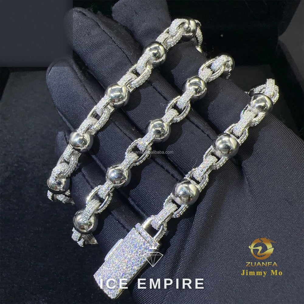 Iced Out 925 Silver Moissanite Cuban Chain