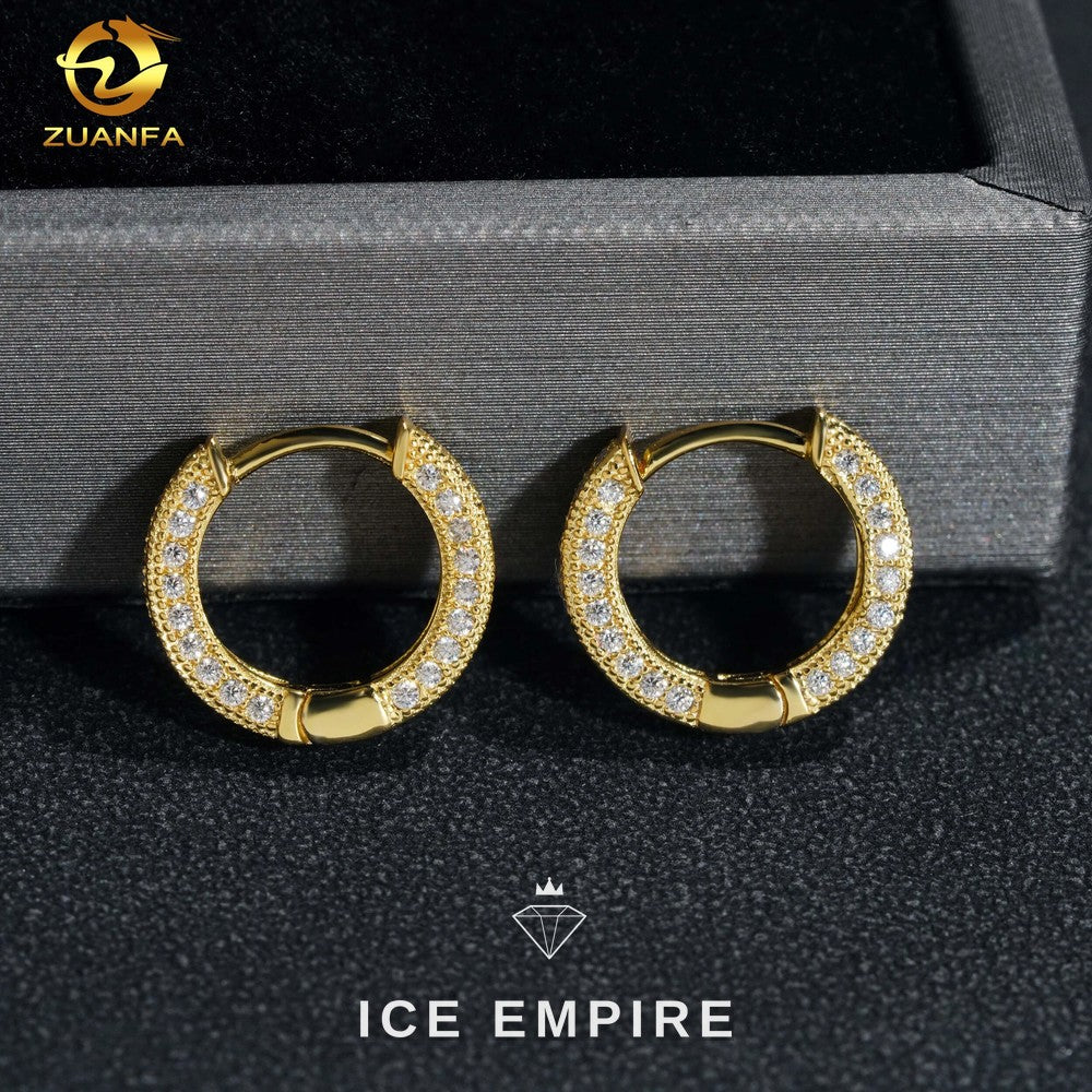 Iced Out Gold Plated Lab Grown Diamond Earrings