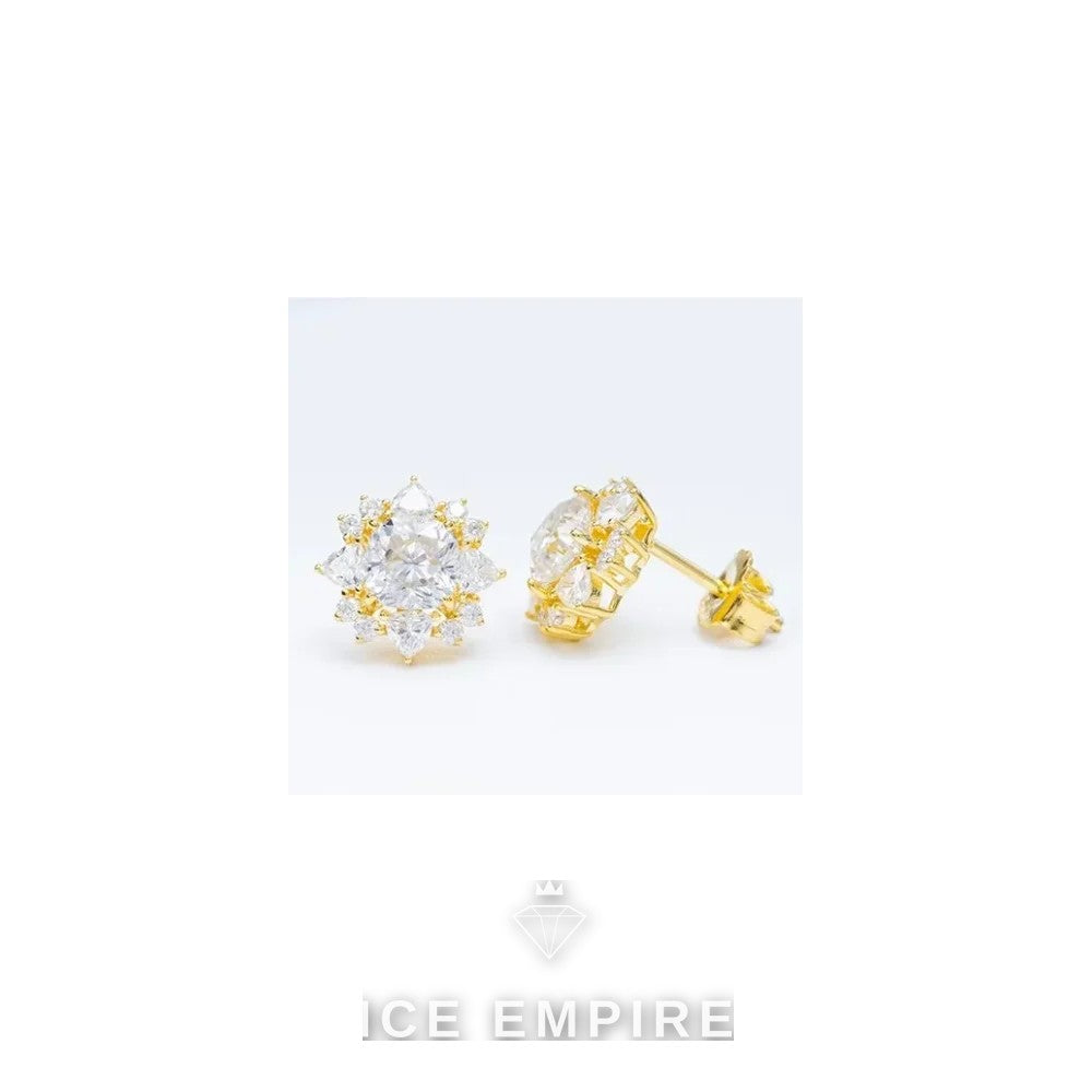 Iced Out 925 Silver Moissanite Stud Earrings