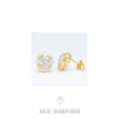Iced Out 925 Silver Moissanite Stud Earrings