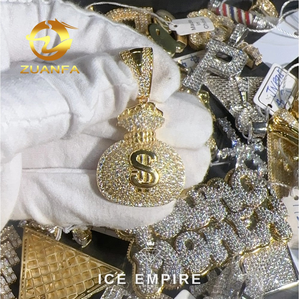 Iced Out Rose Gold Plated Moissanite Pendant