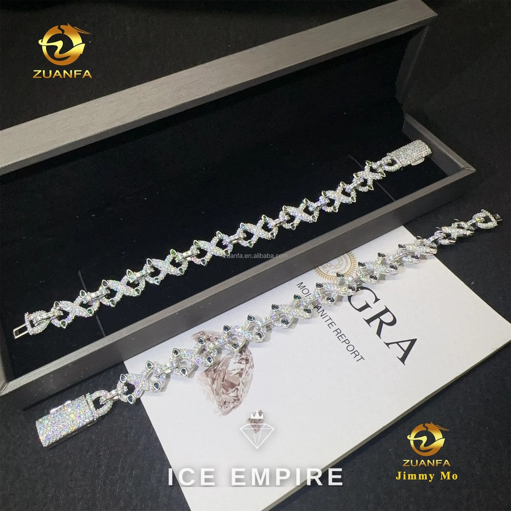 Iced Out 925 Silver Moissanite Cuban Chain