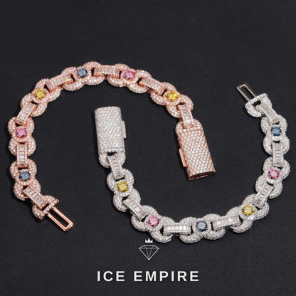 Iced Out Rose Gold Moissanite Cuban Chain