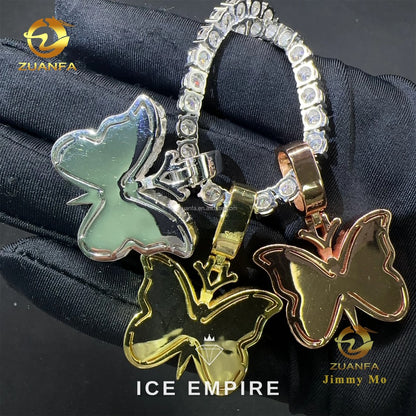 Iced Out Cross Rose Gold Plated Moissanite Pendant