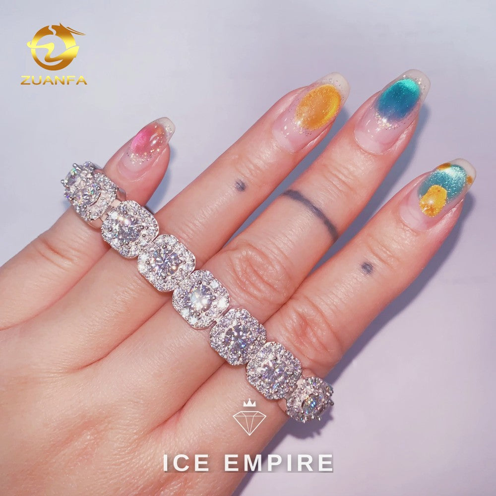 Iced Out Baguette Rose Gold Plated Moissanite Cuban Chain