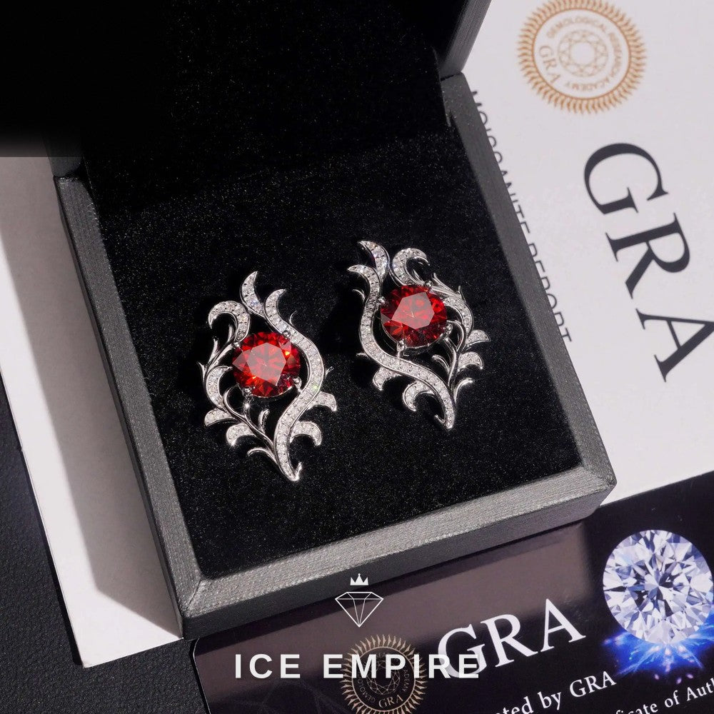 Iced Out Rose Gold Plated Moissanite Earrings
