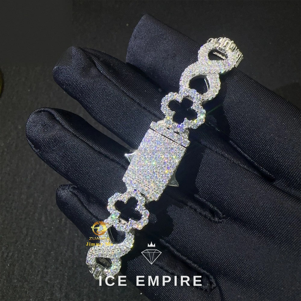 Iced Out 925 Silver Moissanite Cuban Chain