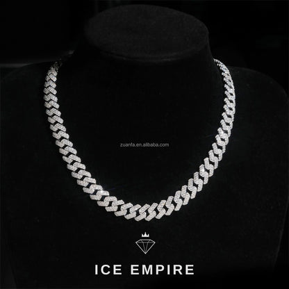 Iced Out 925 Silver Moissanite Cuban Chain