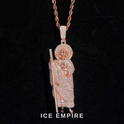 Iced Out Rose Gold Plated Moissanite Pendant